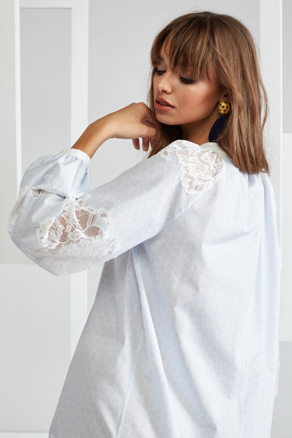 Poplin Dress Light Blue - Colette in Light Blue - Bocan