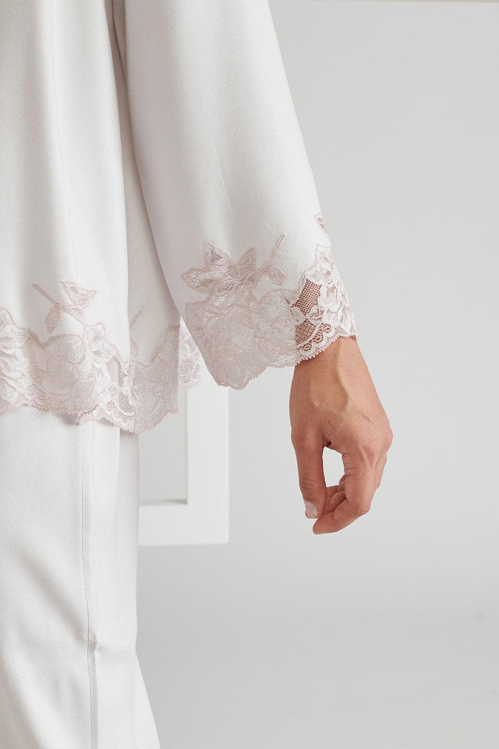 Rayon Pyjama Set - Light Grey- Petite Rose - Bocan