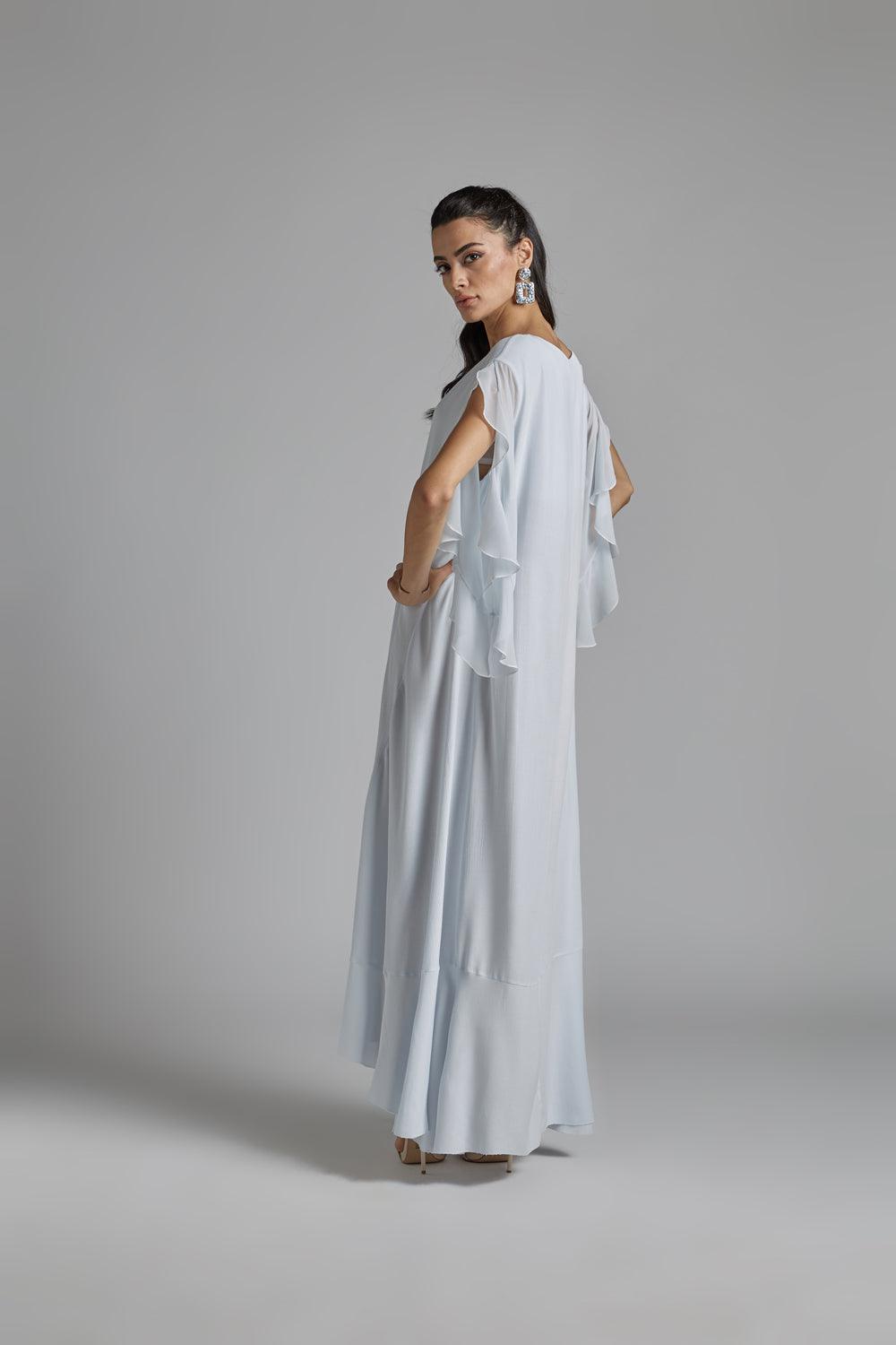 Silk Chiffon Dress Baby Blue - Oh My! - Bocan
