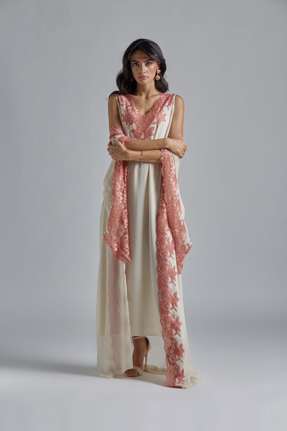 Silk Chiffon Robe Set Honey - Miel - Bocan