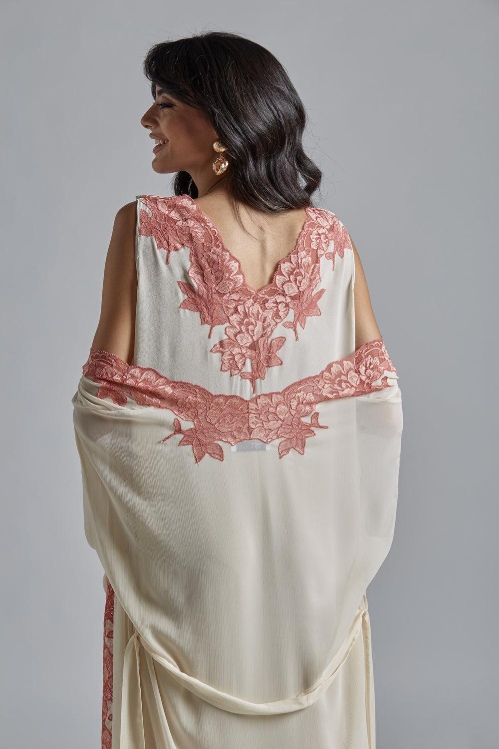 Silk Chiffon Robe Set Honey - Miel - Bocan