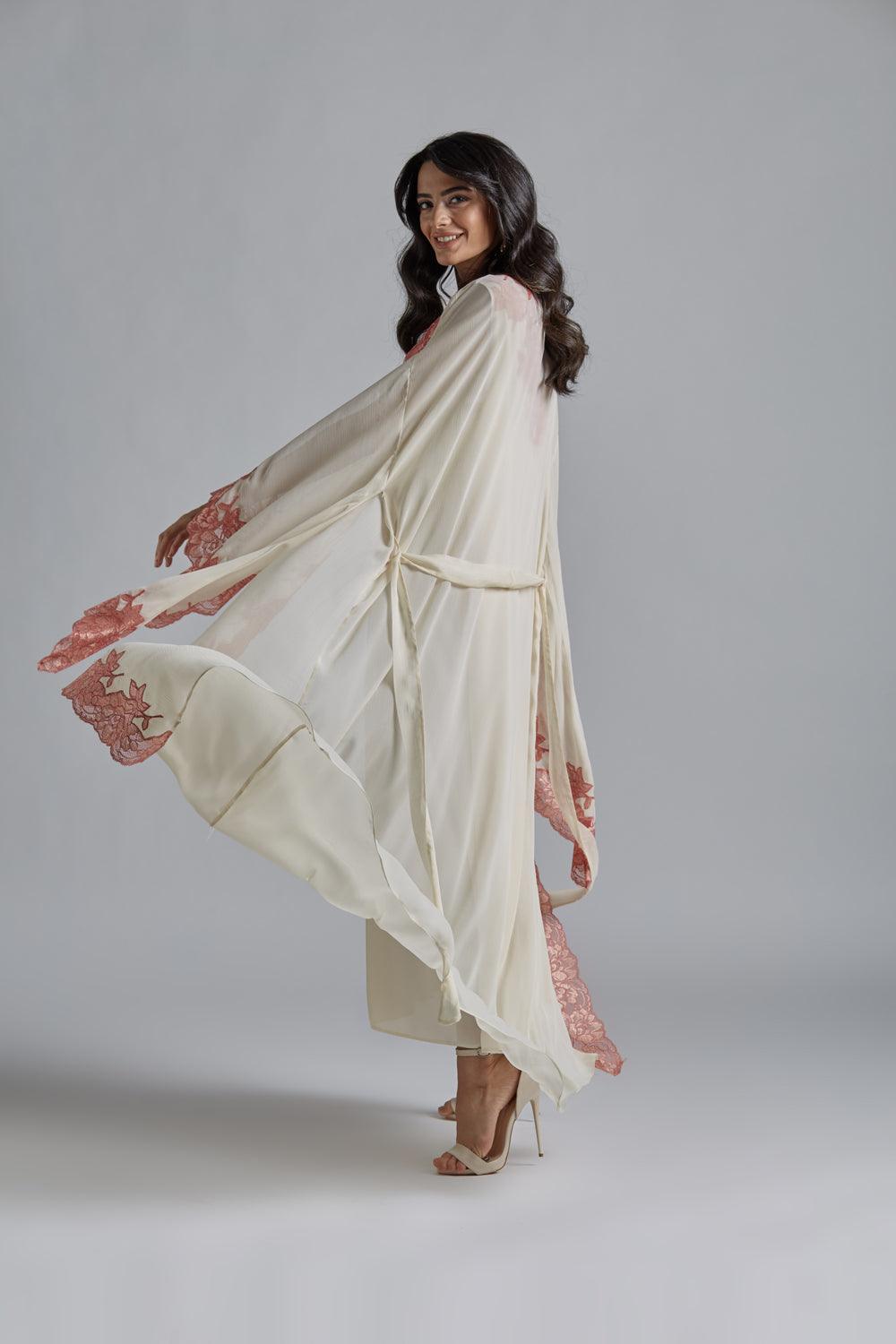 Silk Chiffon Robe Set Honey - Miel - Bocan