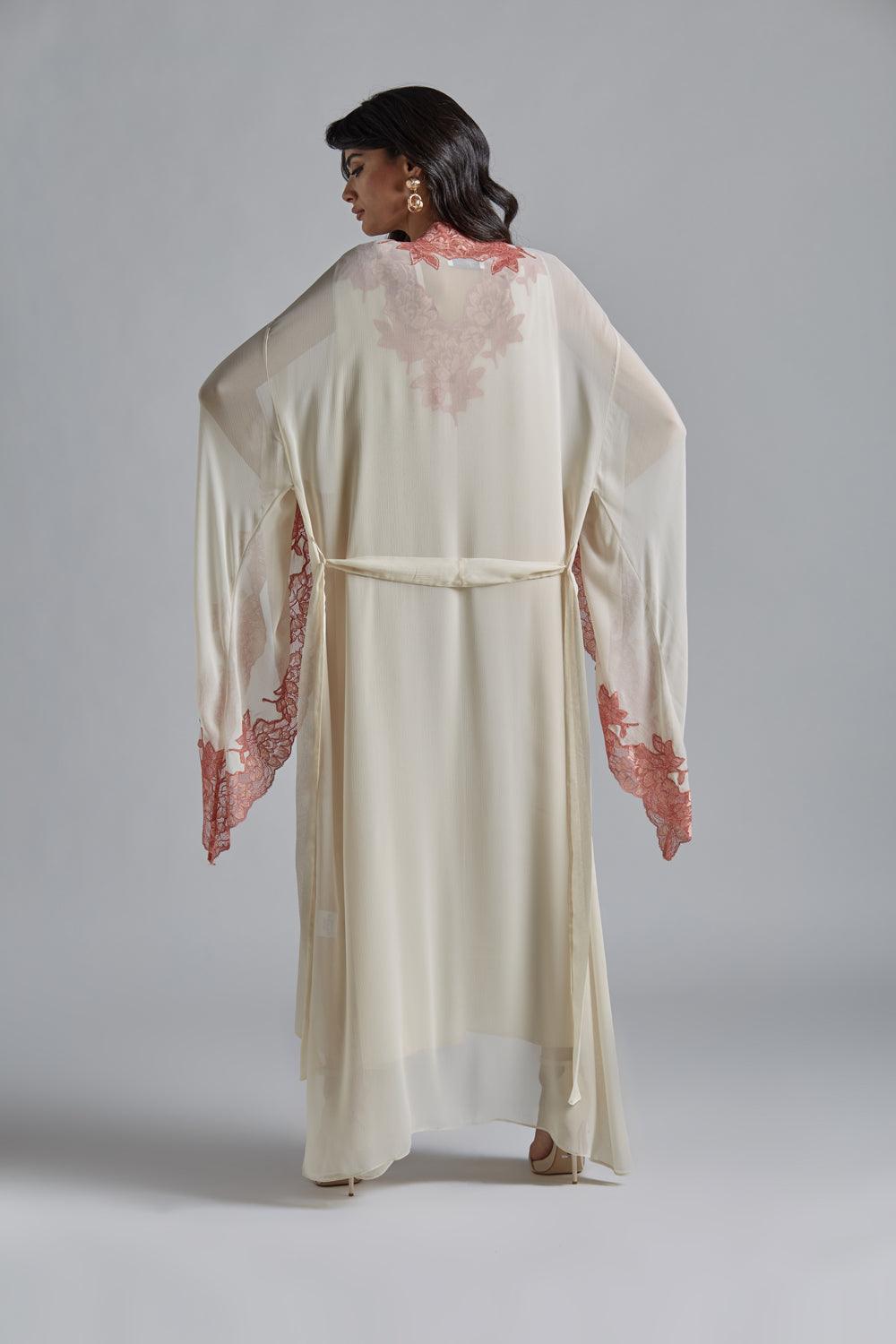 Silk Chiffon Robe Set Honey - Miel - Bocan