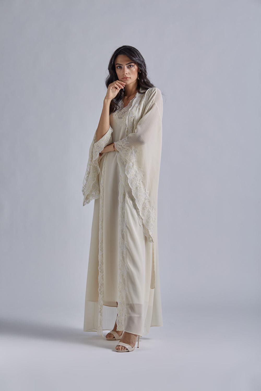 Silk Chiffon Robe Set Honey - Miel in Gold - Bocan