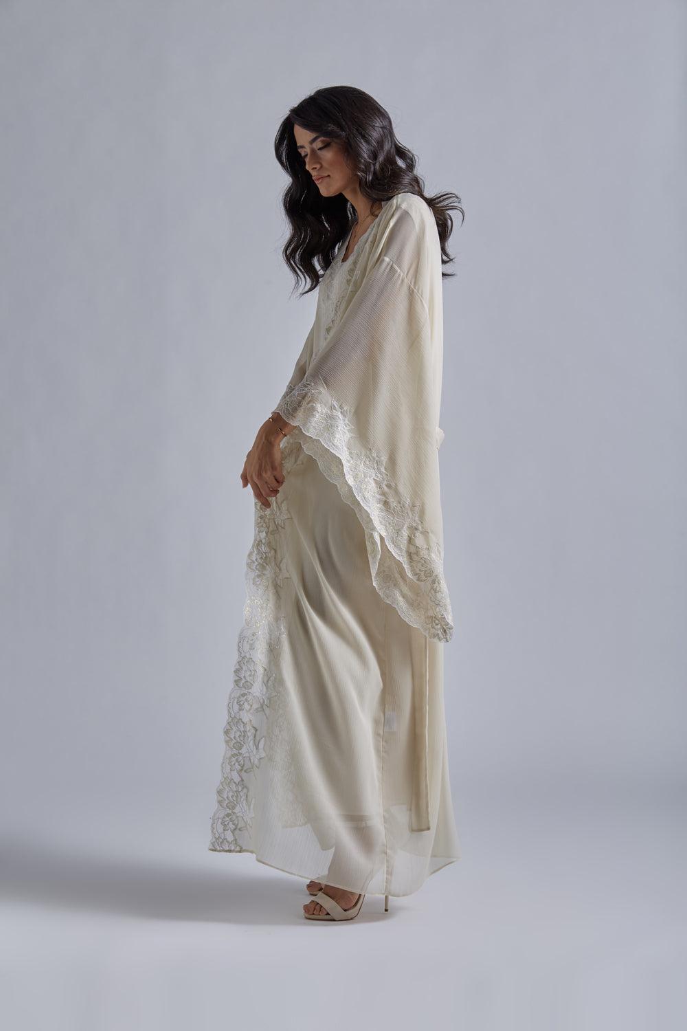 Silk Chiffon Robe Set Honey - Miel in Gold - Bocan