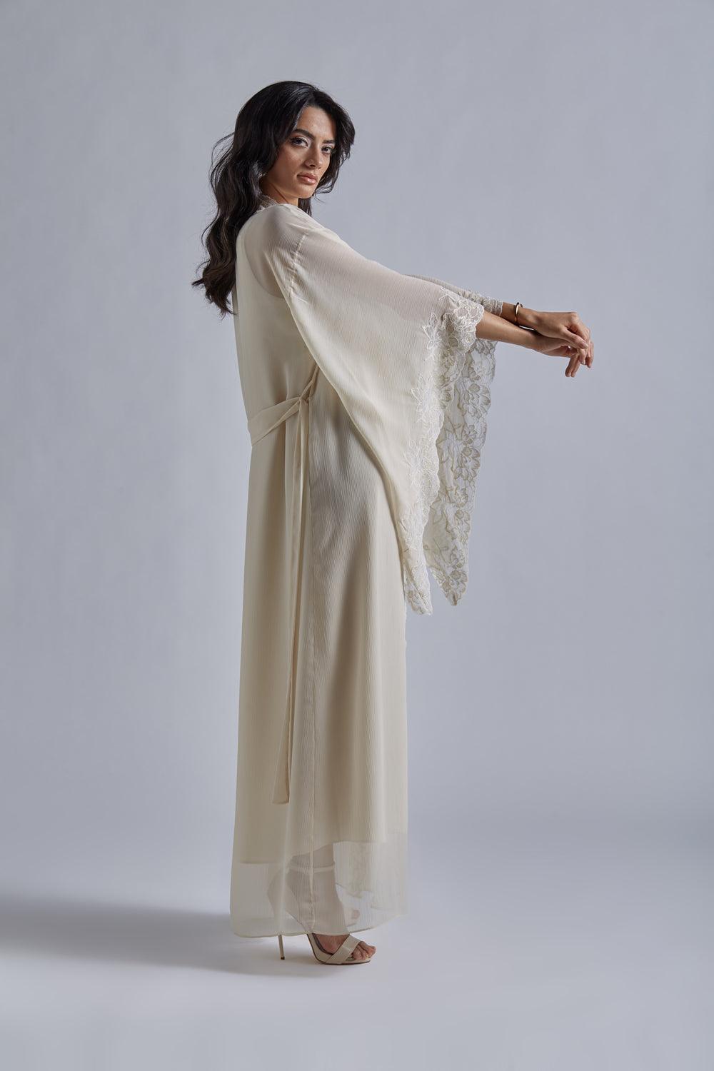 Silk Chiffon Robe Set Honey - Miel in Gold - Bocan