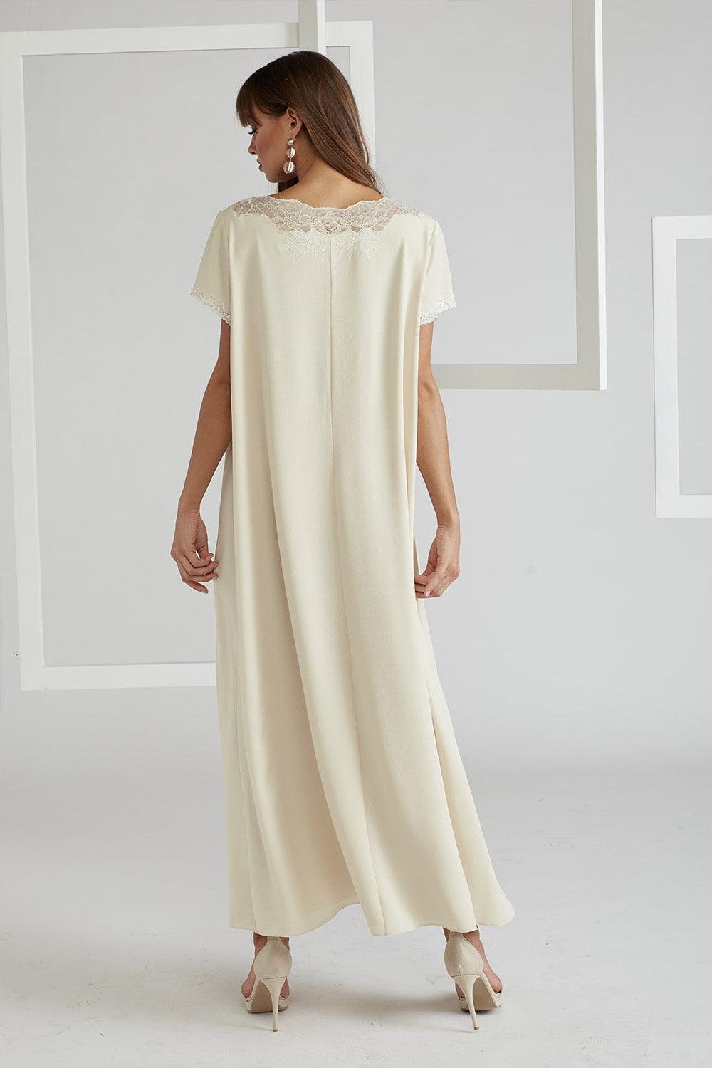 Silk Crepe Dress Honey Half Sleeve - Miel in Gold - Bocan