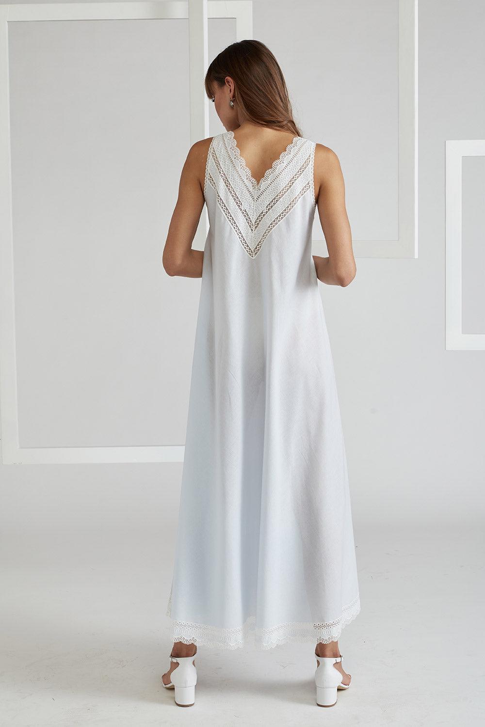 Vual Cotton Robe Set Light Blue - Lady Sheer - Bocan