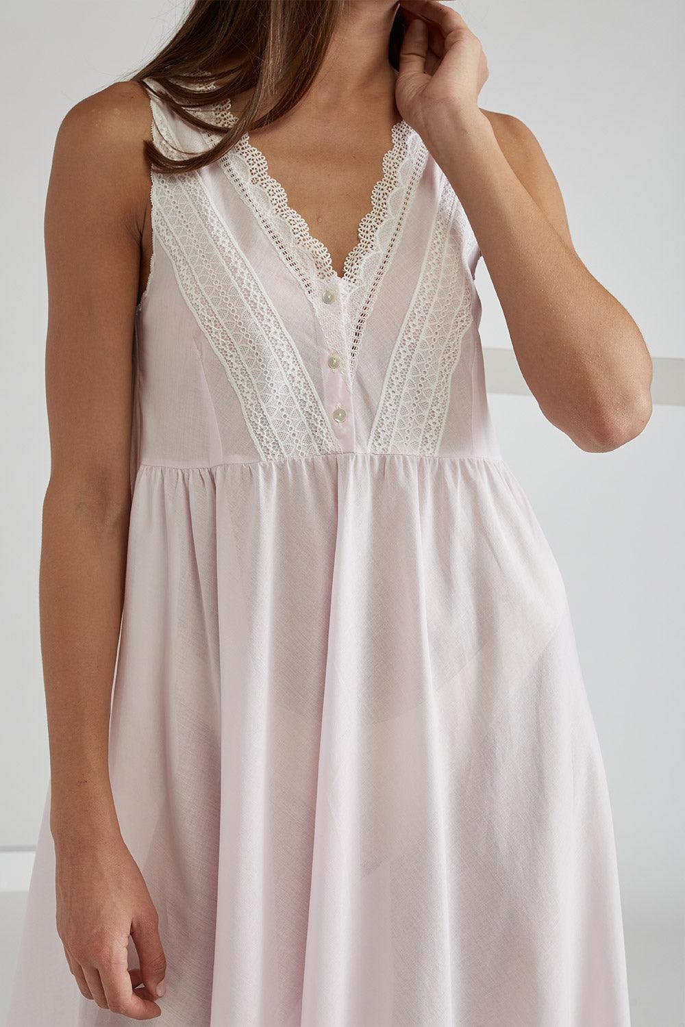 Vual Cotton Robe Set Light Pink - Lady Sheer - Bocan