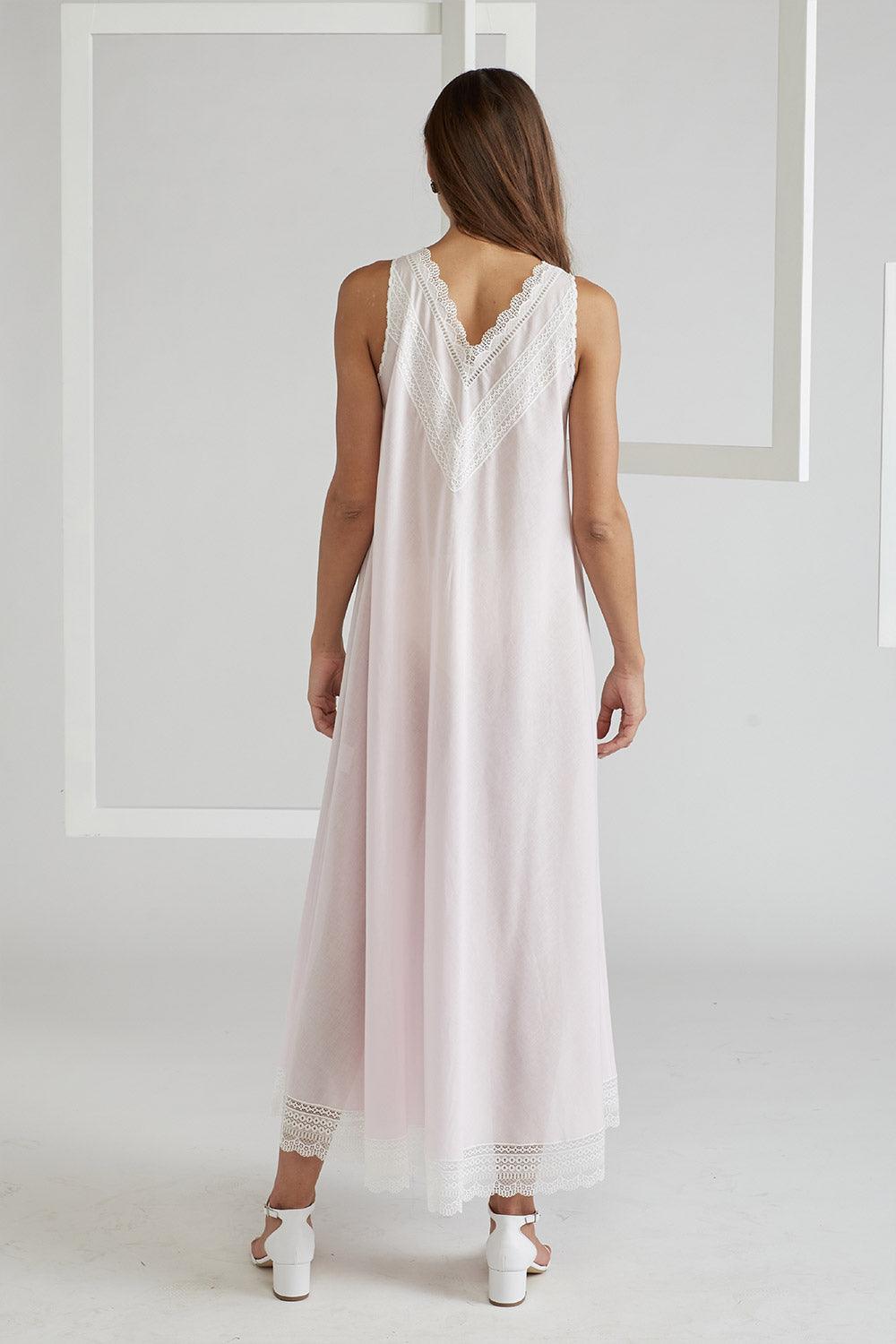 Vual Cotton Robe Set Light Pink - Lady Sheer - Bocan