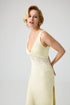 Beatrice Trimmed Long Rayon Cape Set With Matching Inner Nightie Butter Yellow Butter Yellow Silk — Bocan Couture luxury nightwear, look 7