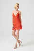 Miss Gabriella Trimmed Short Silky Chiffon Robe Set With Matching Cupro Inner Nightie Dark Orange Silk — Bocan Couture luxury nightwear, look 8