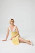 Celeste Silky Chiffon Kimono Set Yellow And White Yellow Silk — Bocan Couture luxury nightwear, look 10