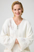 Luxury off white cotton bathrobe by Bocan Couture