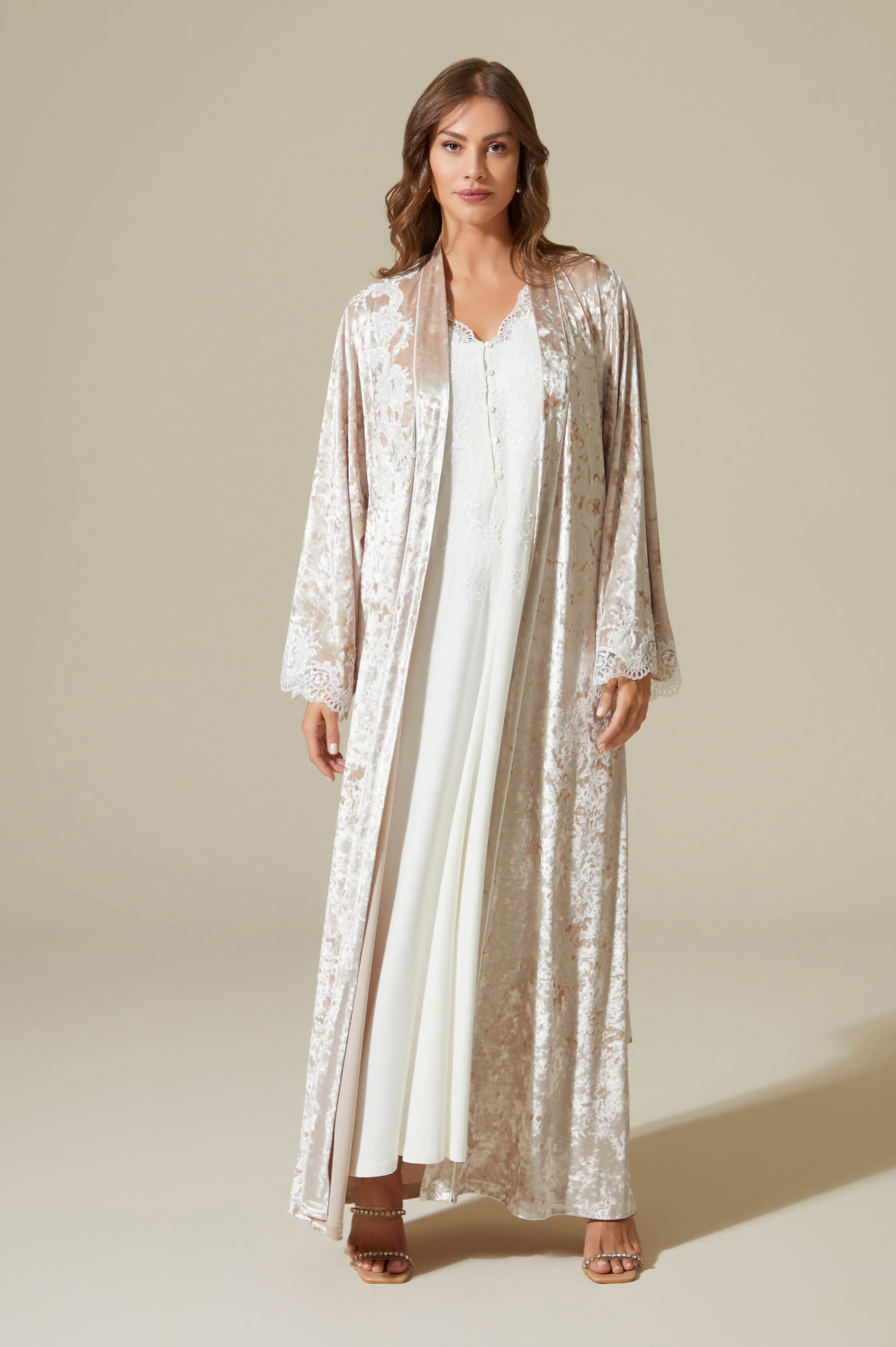 Floor length store nightgowns and robes