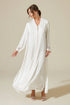 Abelia Dress  Off White Shell Pink Pipe Off White Rayon — Bocan Couture luxury nightwear