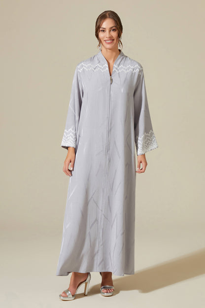 Eira - Long Zippered Dress -  Grey