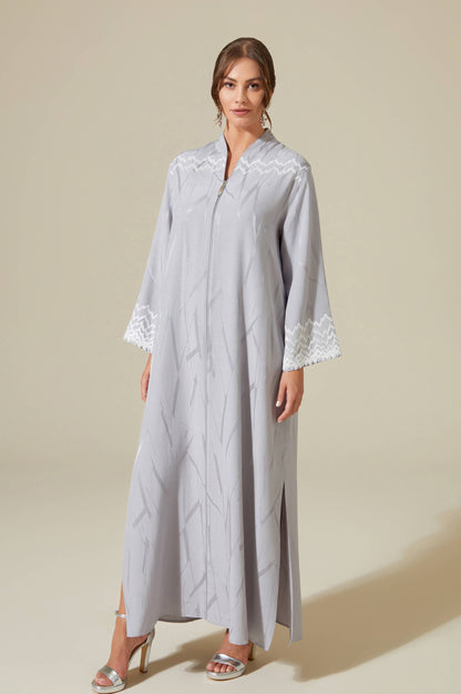 Eira - Long Zippered Dress -  Grey
