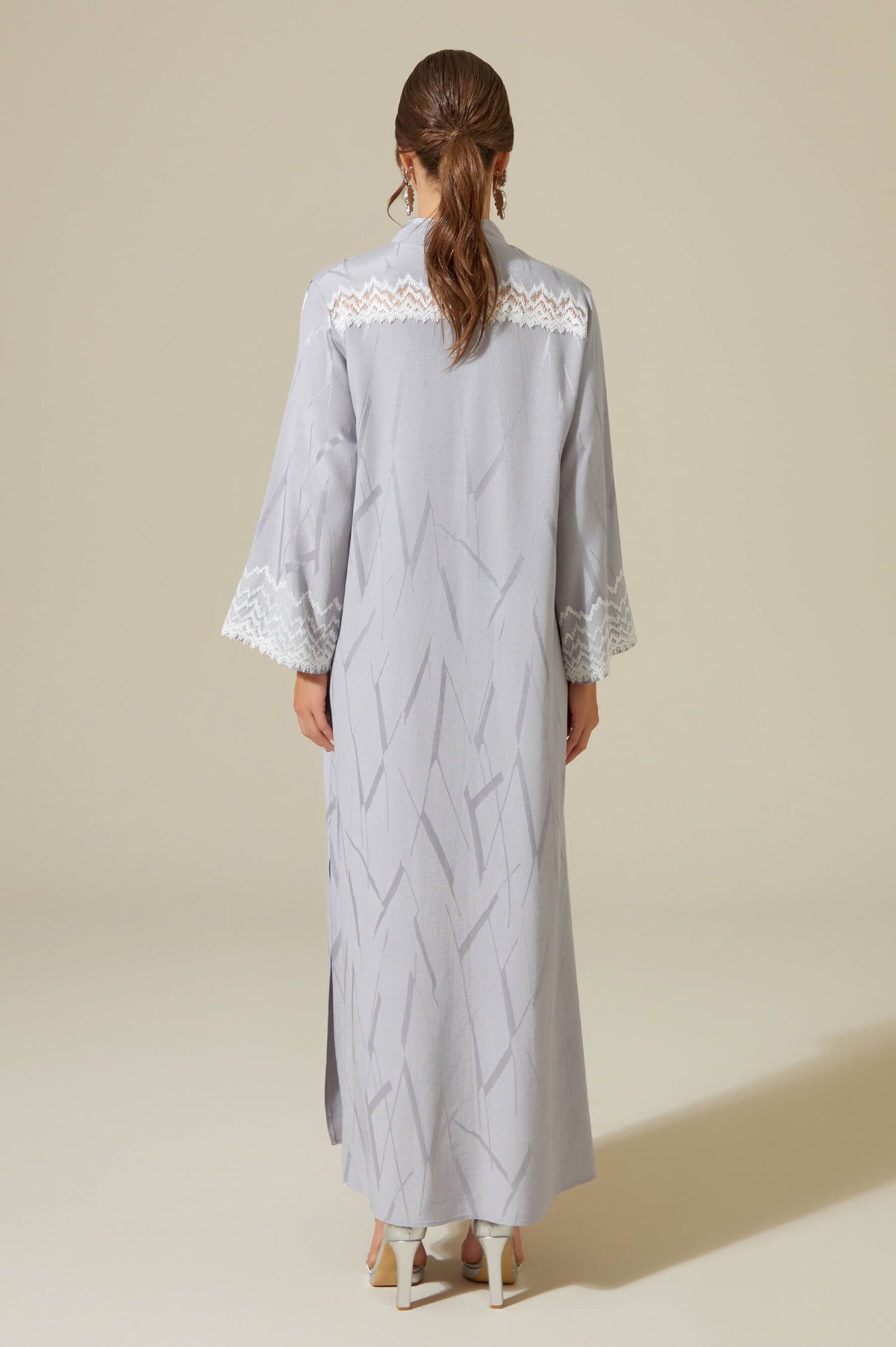 Eira - Linen Long Zippered Dress -  Grey