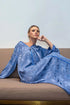 Sahara Silky Zippered Dress Regal Blue Red Silk — Bocan Couture luxury nightwear