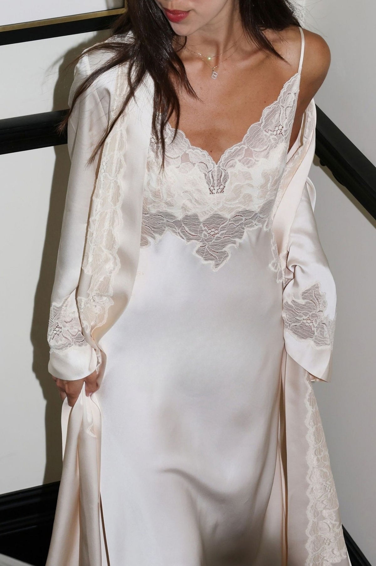 Victoria Silky Robe Set Vanilla