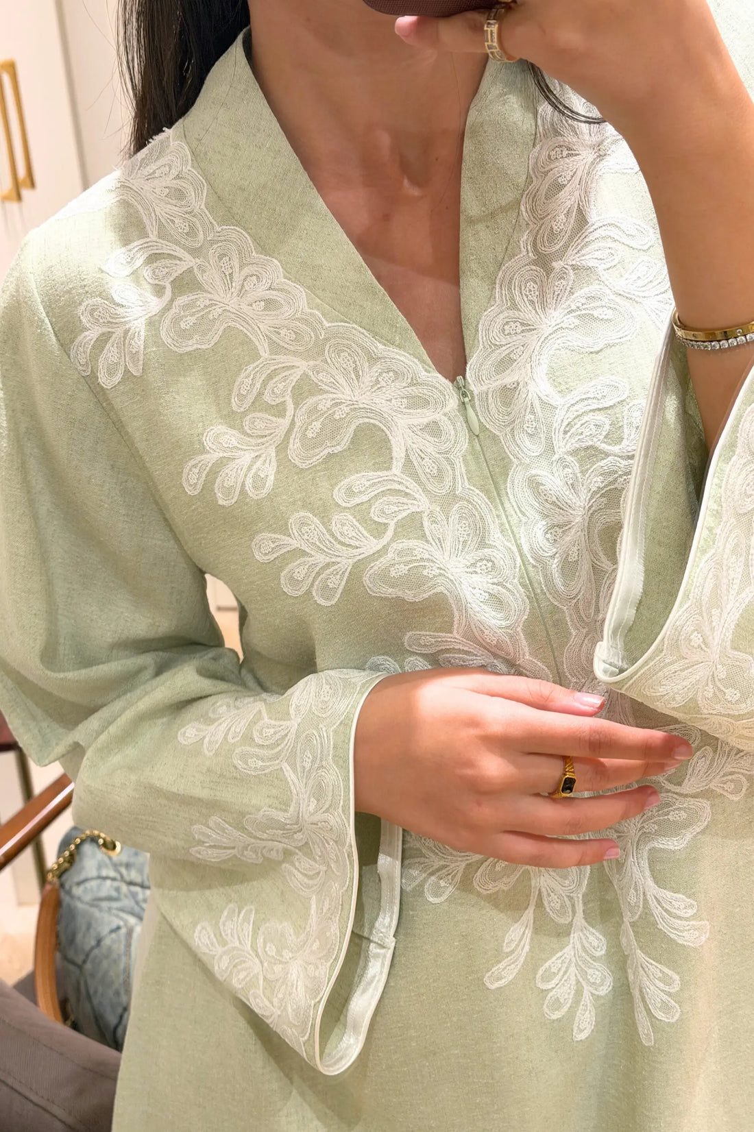 Jade Linen Dress Sage Green