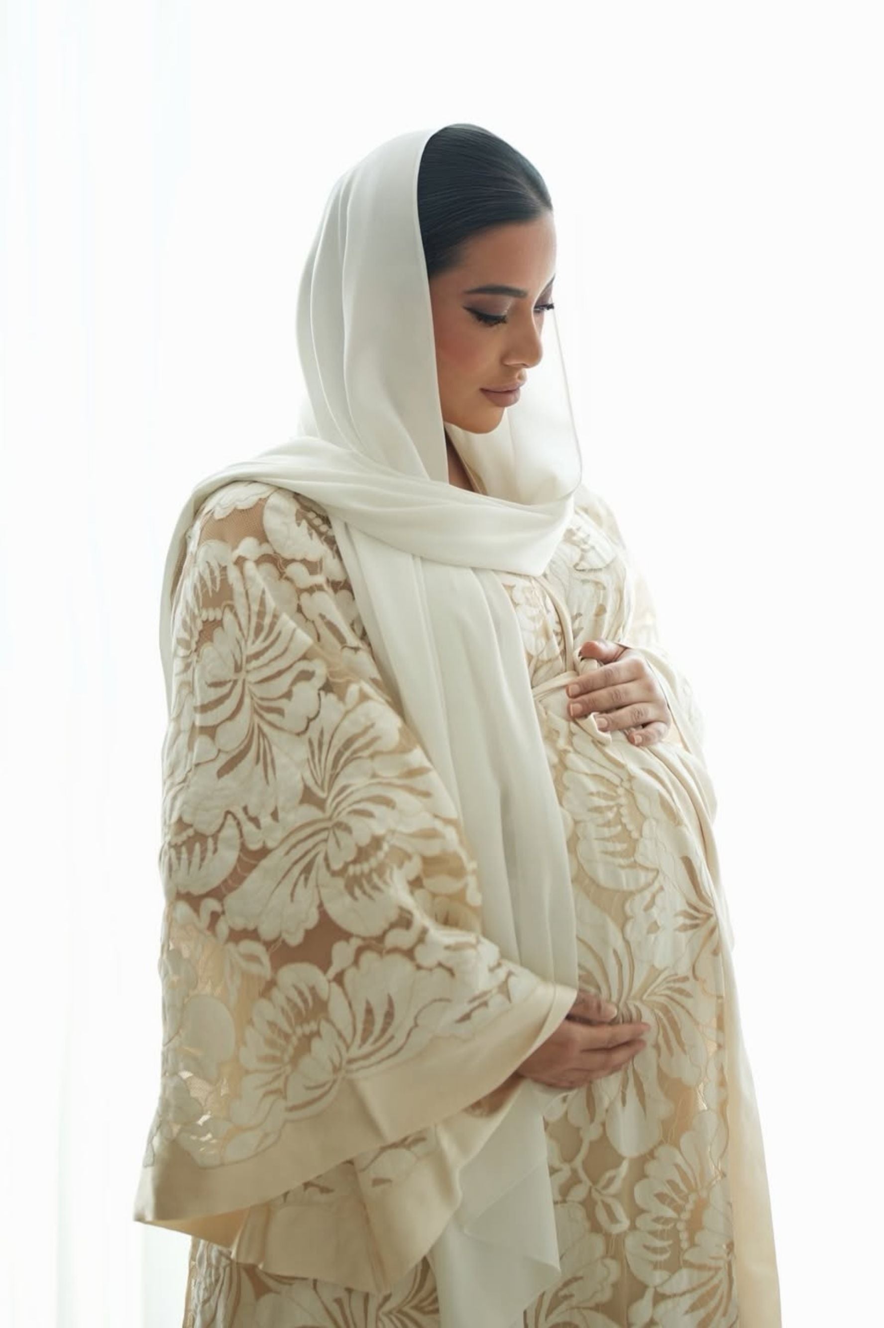 Elarose Silk Robe Set  Beige