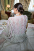Carina  Silky Robe Set Pink Lace on Sage Green Sage Green Silk — Bocan Couture luxury nightwear