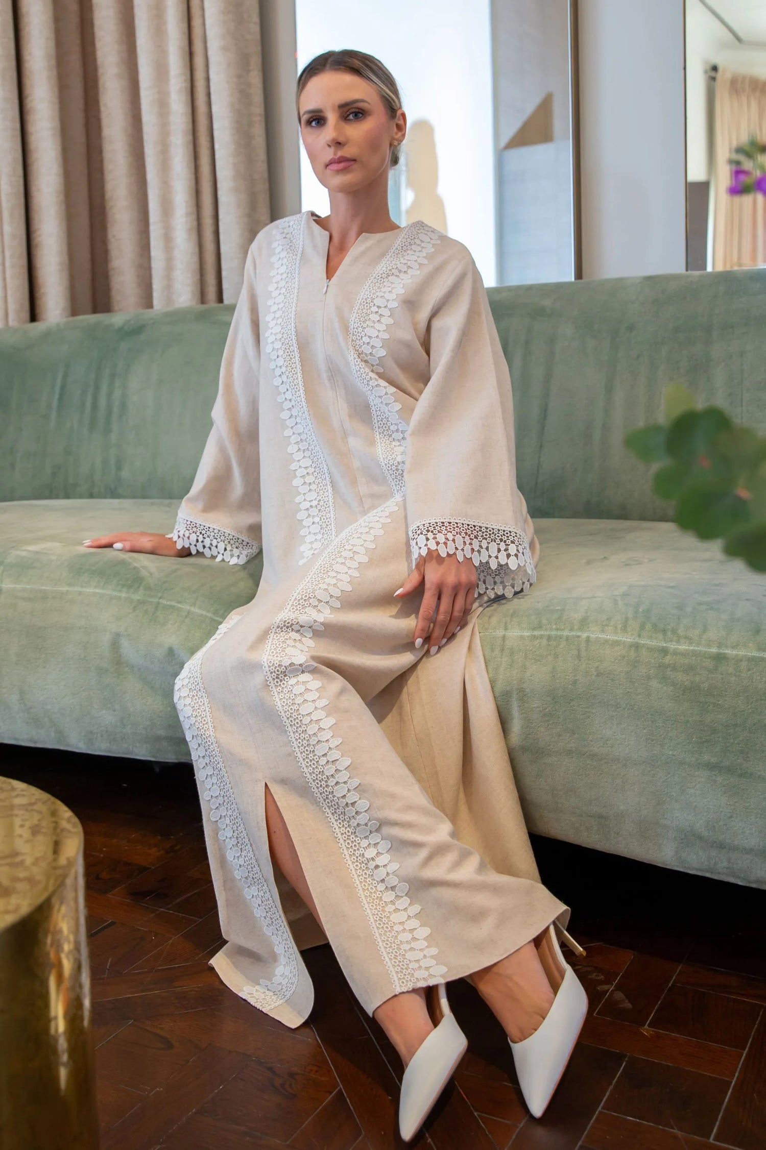 linen dress luxury Stonewashed linen Women Dress Silvia
