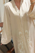 Luxury beige linen dress by Bocan Couture