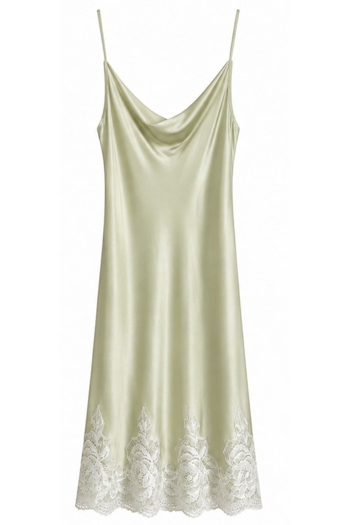 Caroline Silky Nightgown Sage Green