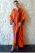 Clementine Silk Zippered Dress Orange Red Silk — Bocan Couture luxury nightwear