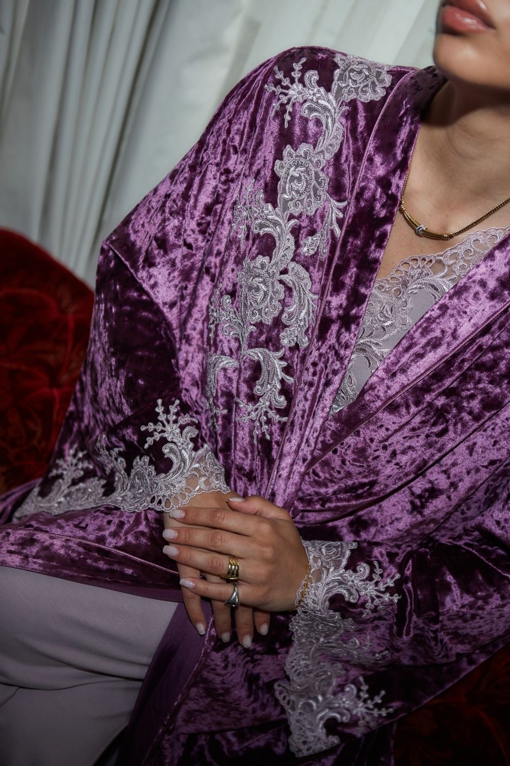 Rana Long Velvet Robe Set By Bocancouture