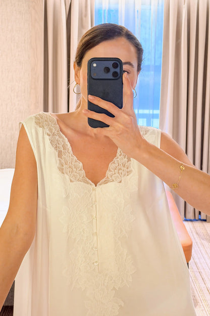 Solenne Cotton Robe Set  Off White