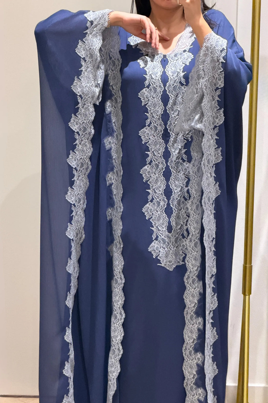 Amara Silky Chiffon Dress Navy Blue