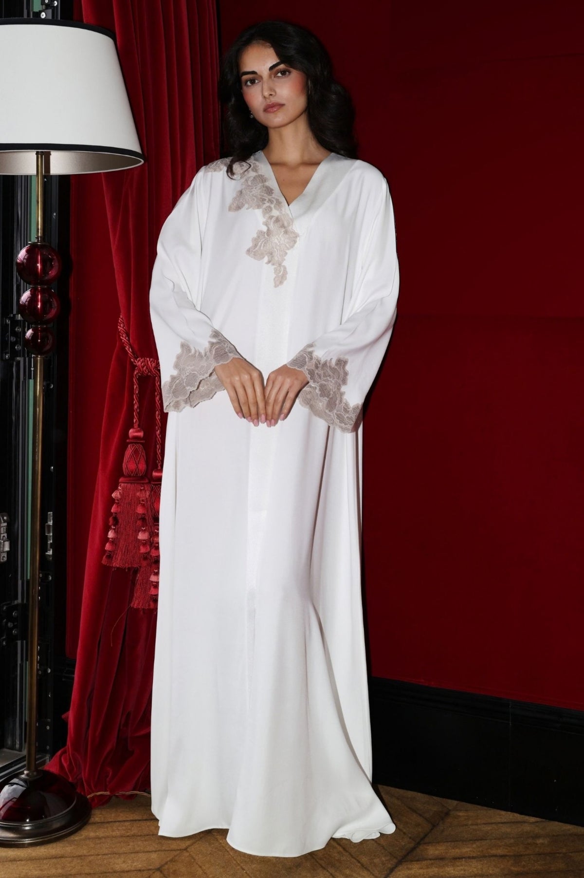 Astra Silky Zippered Dress Off White