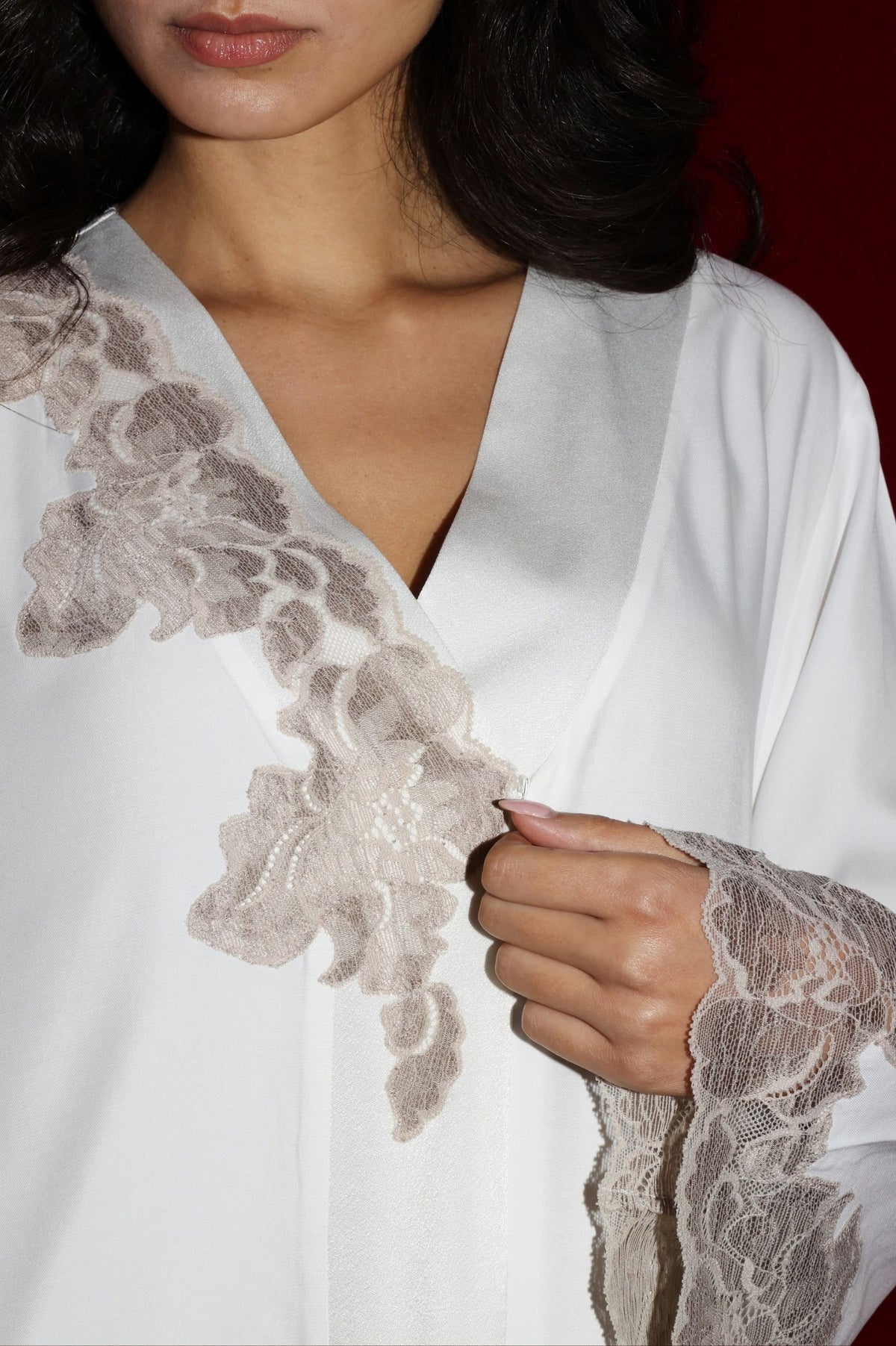Astra Silky Zippered Dress Off White