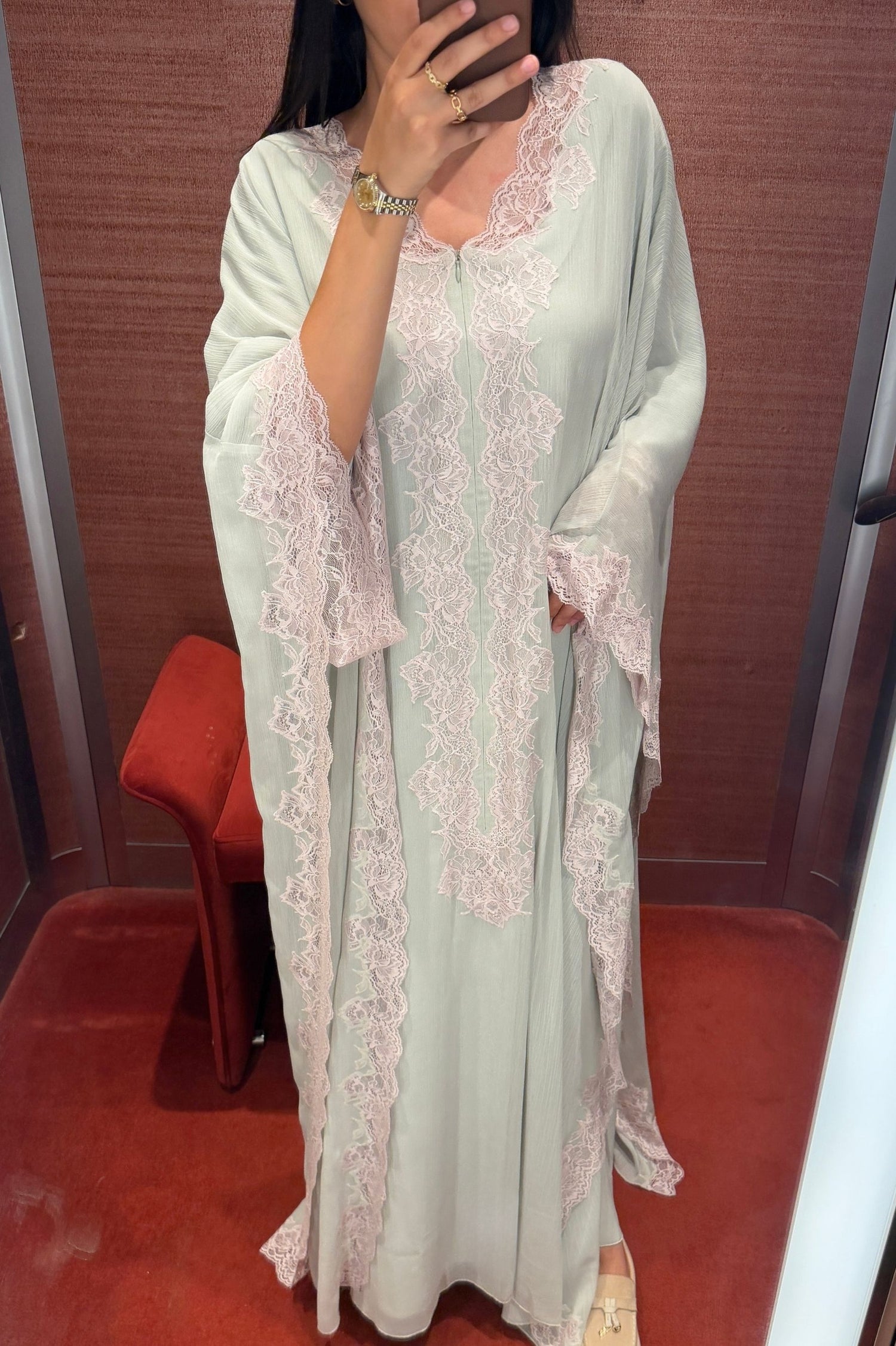 Amara Silky Chiffon Dress Sage Green