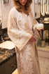 Acacia Linen Kaftan Set Beige Beige Linen — Bocan Couture luxury nightwear