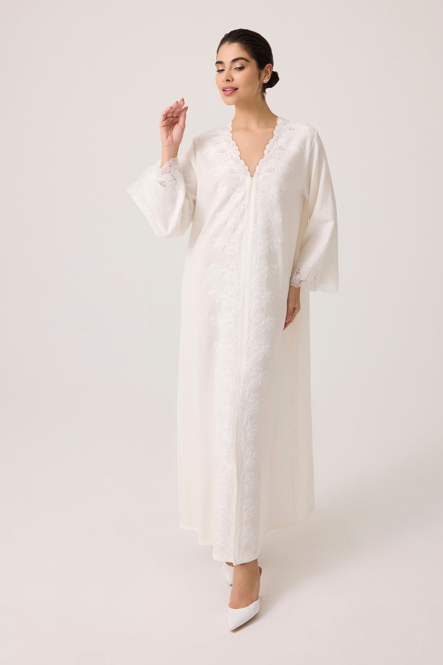 Laila Linen Dress Off White
