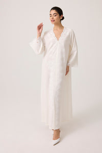 Luxury off white linen dress by Bocan Couture