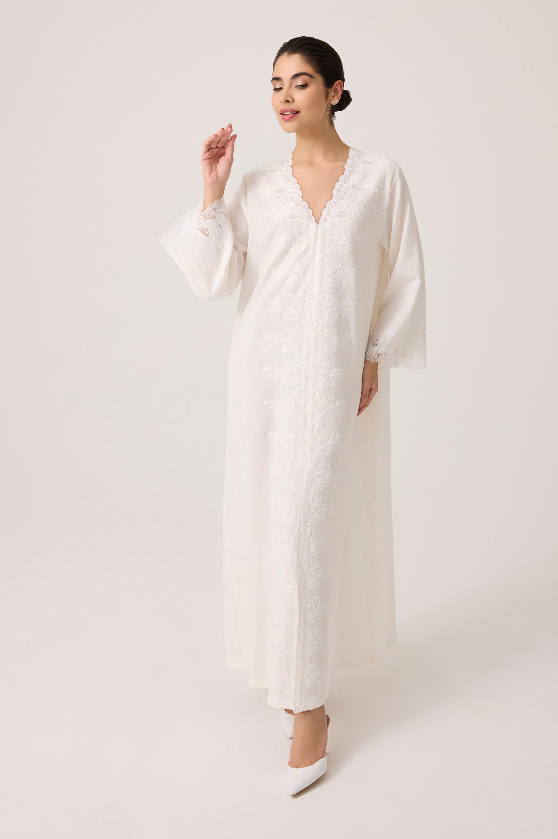 Laila Linen Dress Off White