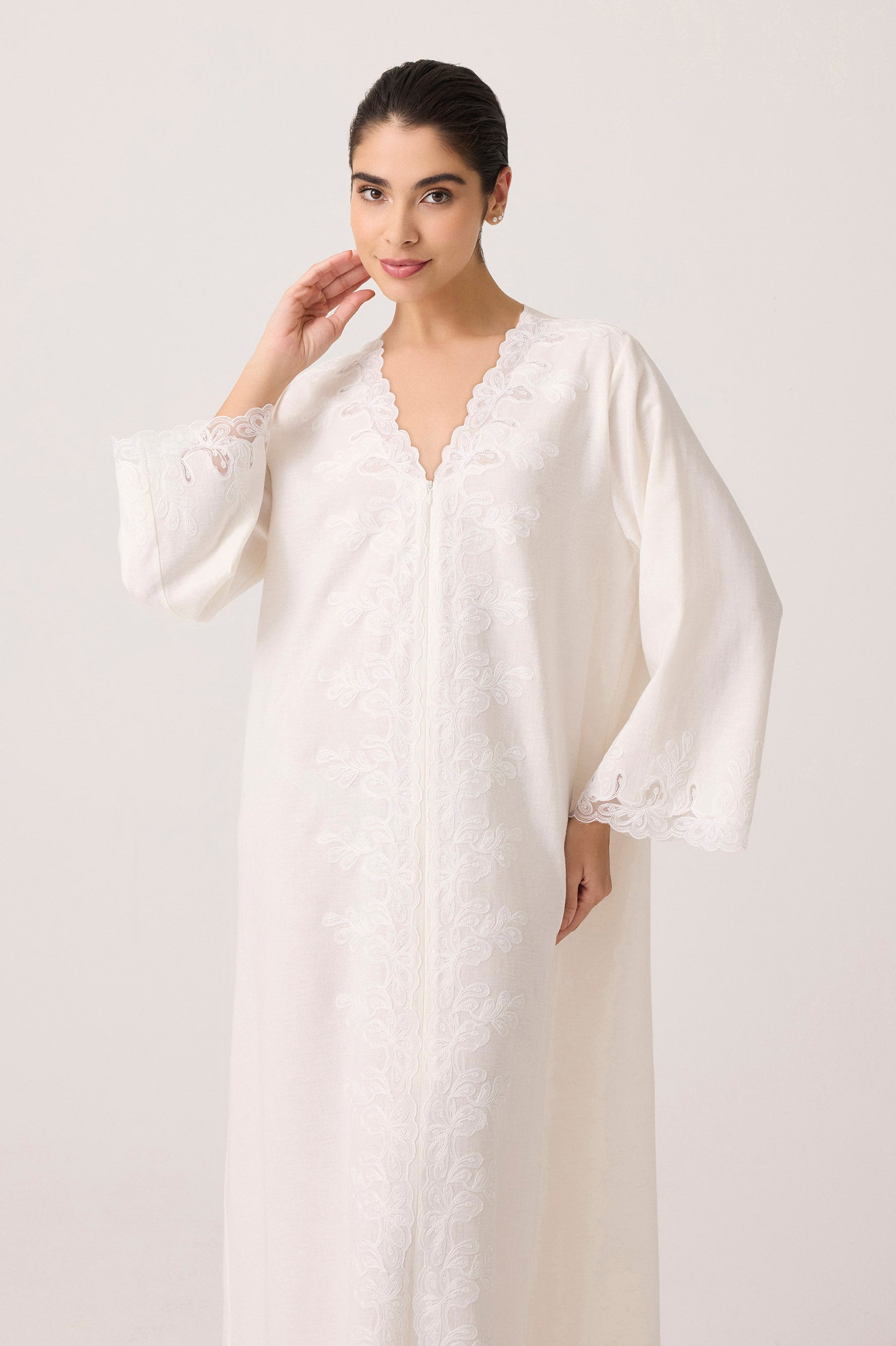 Laila Linen Dress Off White
