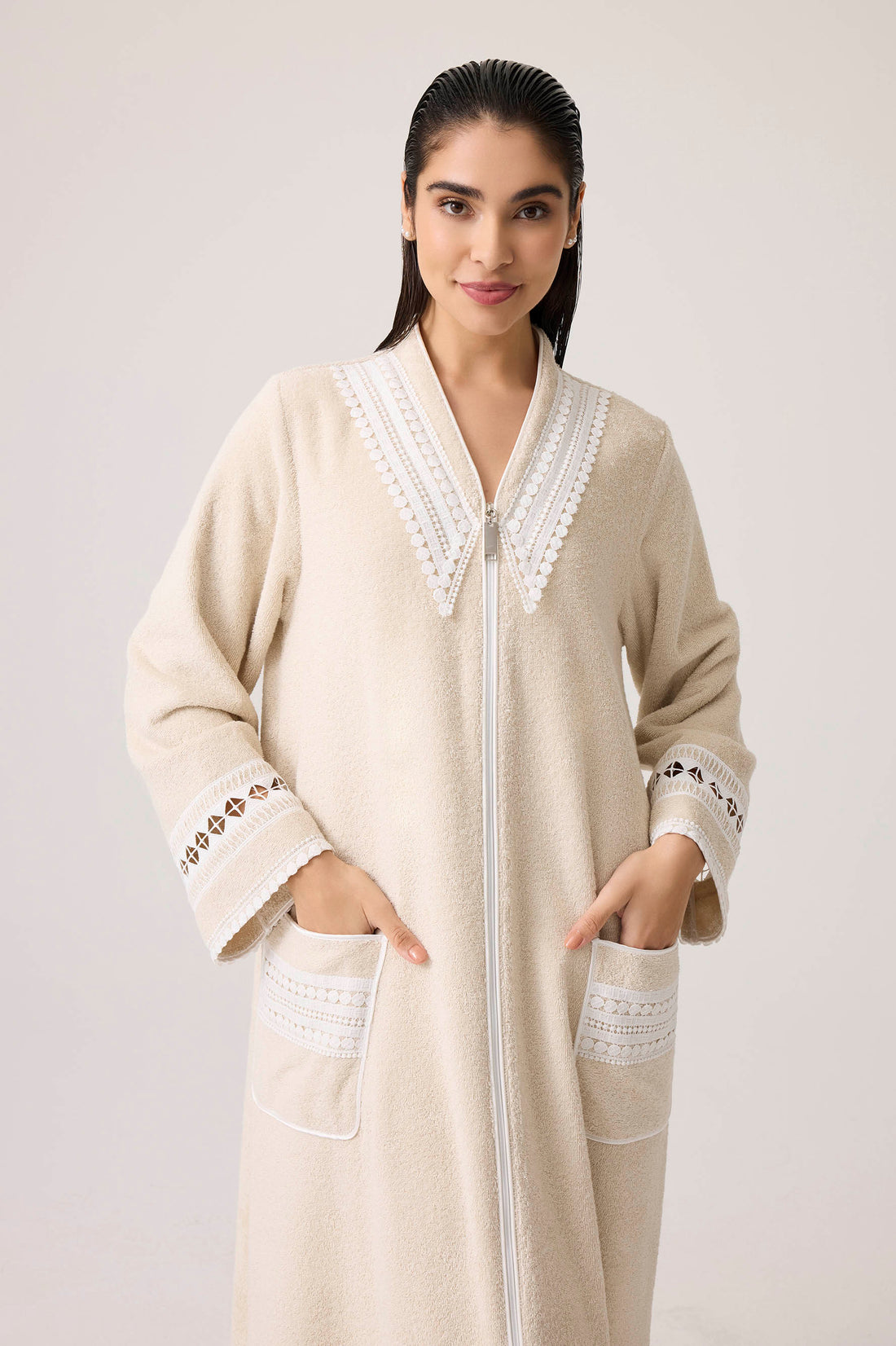Selene Cotton Bathrobe Beige