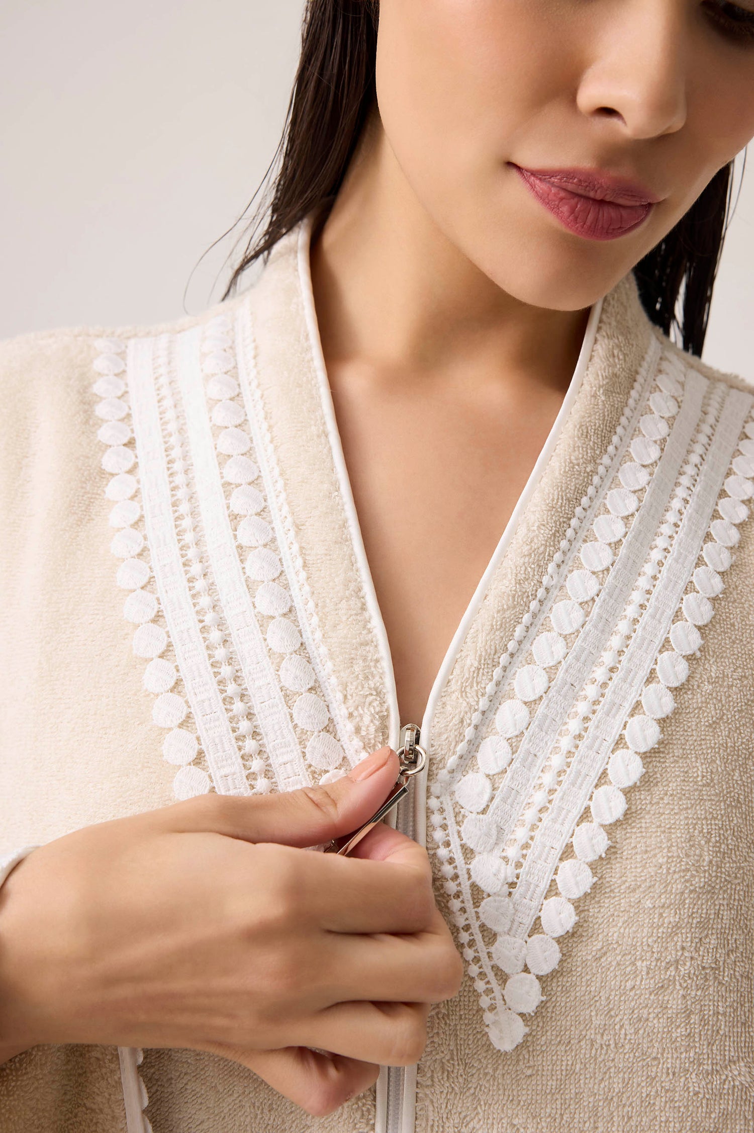 Selene Cotton Bathrobe Beige