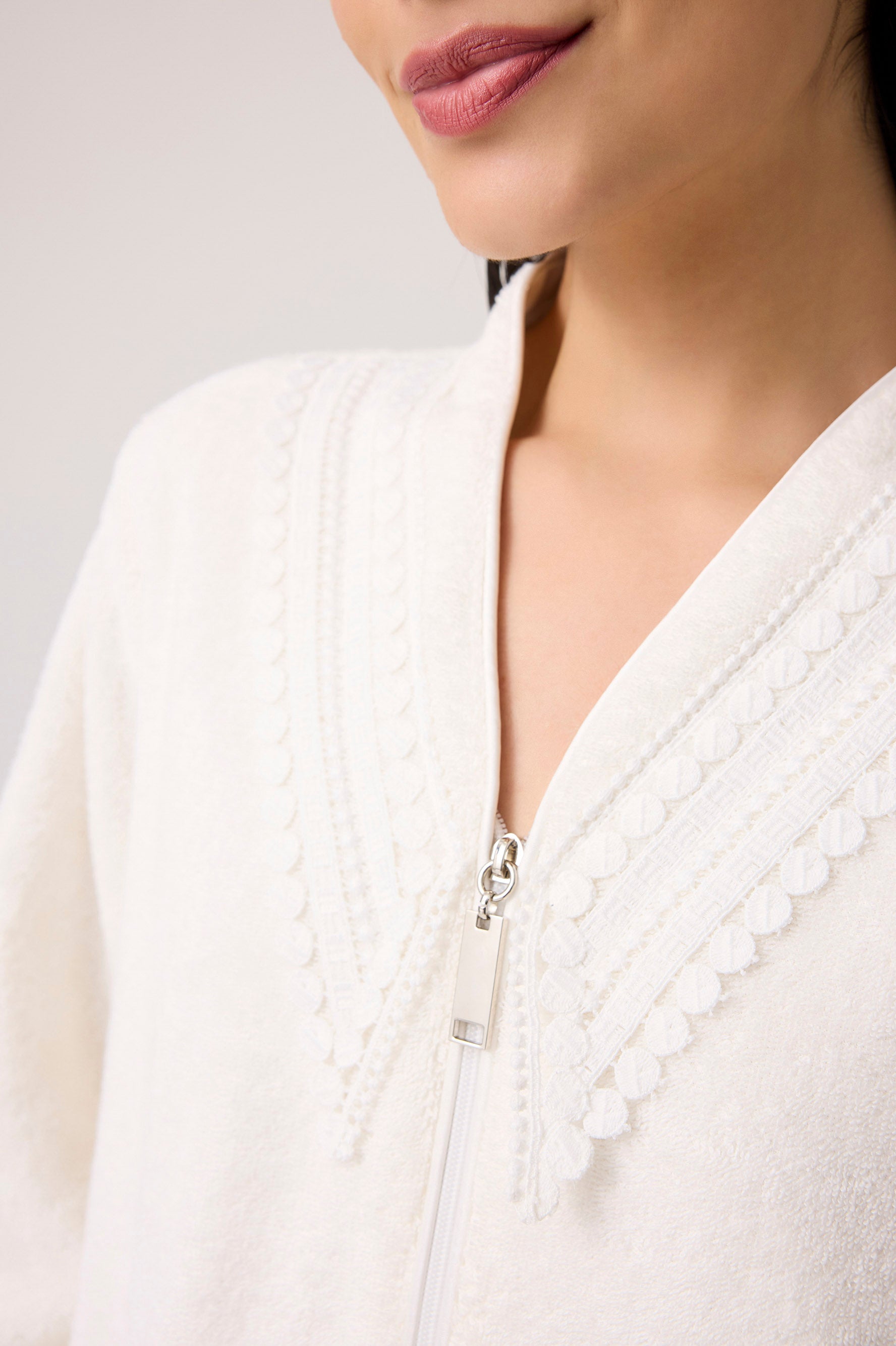Selene Cotton Bathrobe Off White