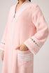 Selene Cotton Bathrobe Light Pink Light Pink Cotton — Bocan Couture luxury nightwear