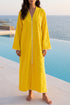 Luxury patterned yellow cotton towel bathrobe by Bocan Couture