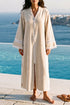 Luxury beige cotton towel bathrobe by Bocan Couture
