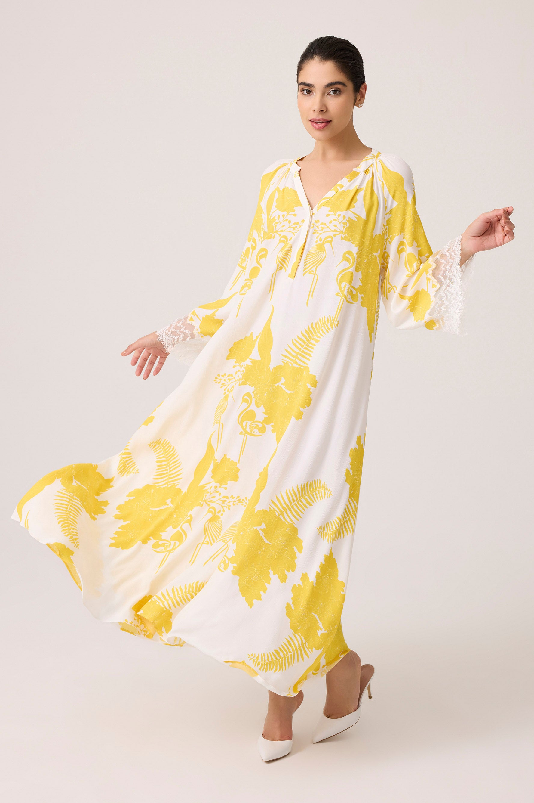 Ava Silky Crepe Dress Saffron